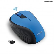 Mouse sem Fio Óptico 2.4Ghz 1200Dpi Preto Azul Multilaser MO215